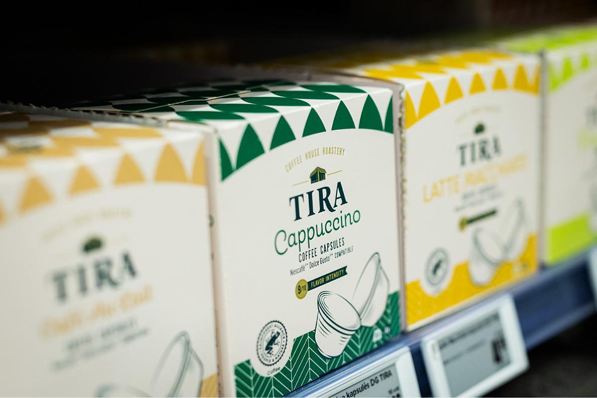„Iki“ parduotuvėse - naujiena kava „Tira“. IKI nuotrauka.